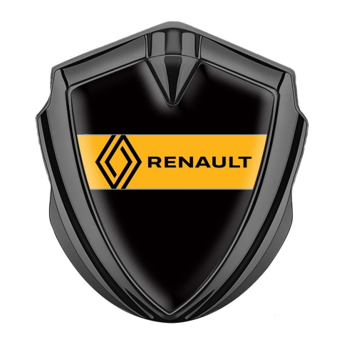 Renault Emblem Trunk Badge Graphite Black Base Modern Logo Edition