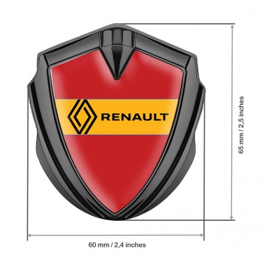 Renault Domed Emblem Badge Graphite Crimson Print Modern Logo Design