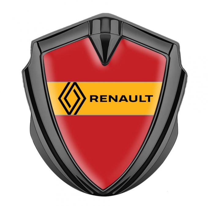 Renault Domed Emblem Badge Graphite Crimson Print Modern Logo Design