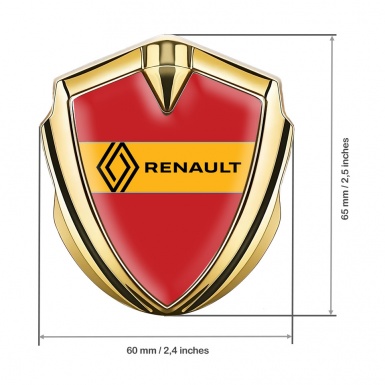 Renault Domed Emblem Badge Gold Crimson Print Modern Logo Design