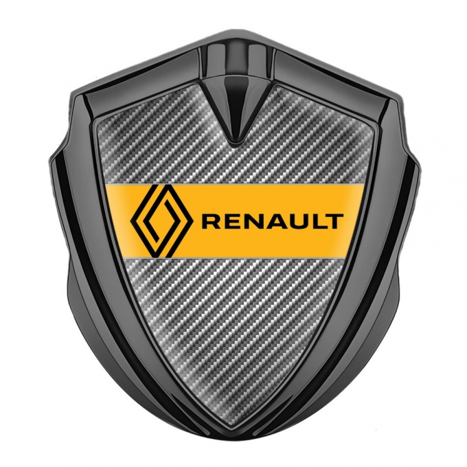 Renault Emblem Ornament Badge Graphite Light Carbon Modern Logo Design