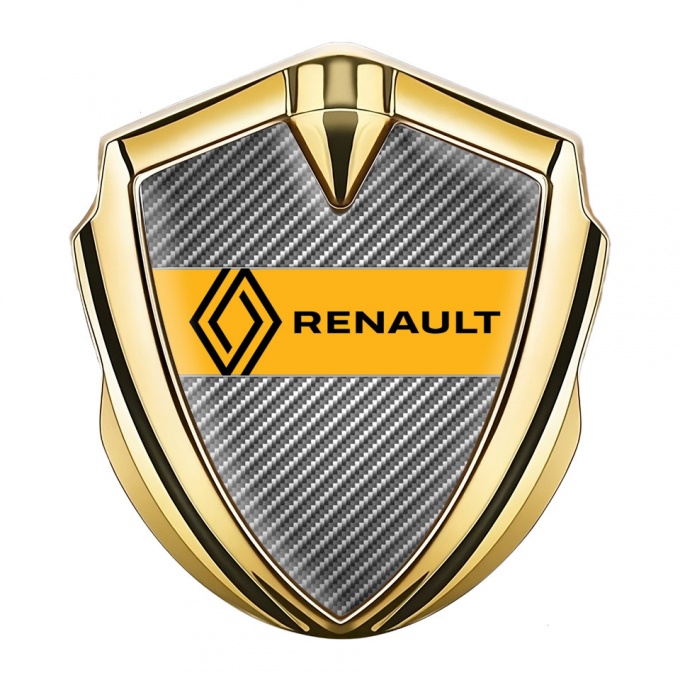 Renault Emblem Ornament Badge Gold Light Carbon Modern Logo Design