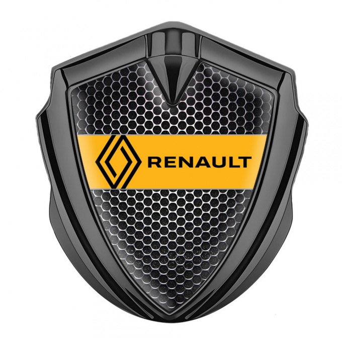 Renault Bodyside Domed Emblem Graphite Dark Mesh Modern Logo Design
