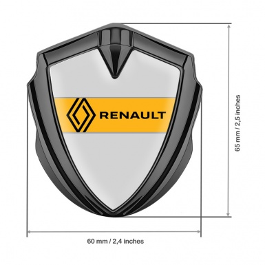 Renault 3d Emblem Badge Graphite Moon Grey Modern Logo Variant