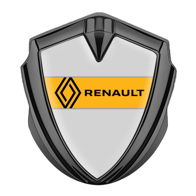 Renault 3d Emblem Badge Graphite Moon Grey Modern Logo Variant