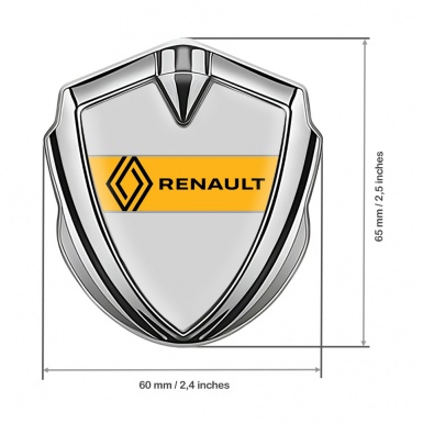 Renault 3d Emblem Badge Silver Moon Grey Modern Logo Variant