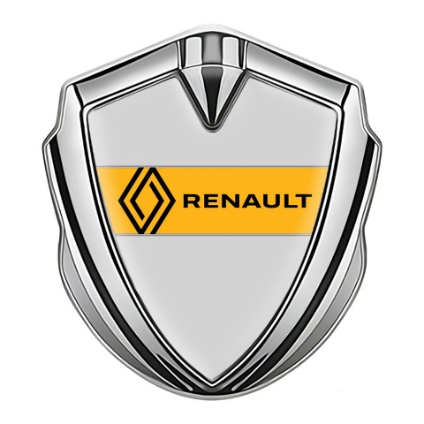 Renault 3d Emblem Badge Silver Moon Grey Modern Logo Variant