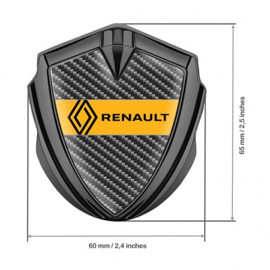Renault Emblem Badge Self Adhesive Graphite Dark Carbon Modern Logo
