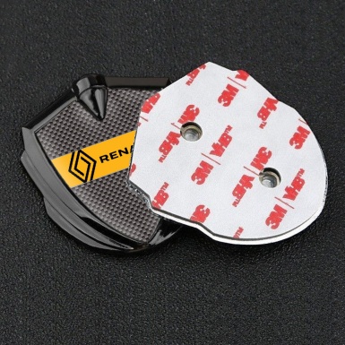 Renault Silicon Emblem Badge Graphite Grey Carbon Modern Logo Design