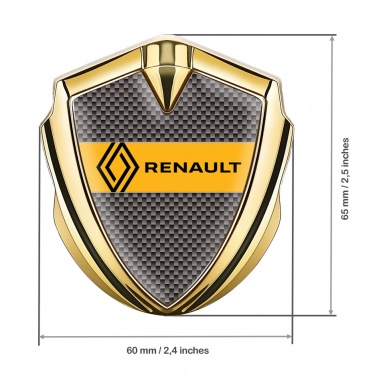 Renault Silicon Emblem Badge Gold Grey Carbon Modern Logo Design