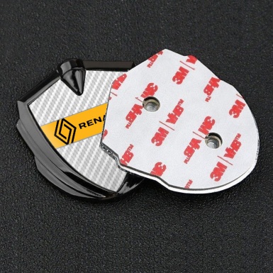 Renault Emblem Silicon Badge Graphite White Carbon Modern Logo Edition