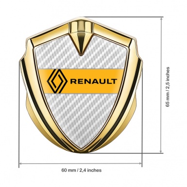 Renault Emblem Silicon Badge Gold White Carbon Modern Logo Edition