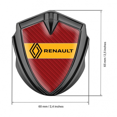 Renault Metal Domed Emblem Graphite Red Carbon Modern Logo Design
