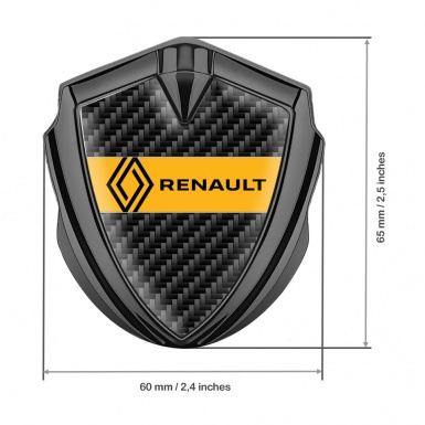Renault Badge Self Adhesive Graphite Black Carbon Modern Logo Design