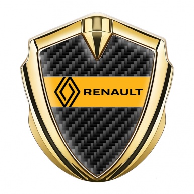 Renault Badge Self Adhesive Gold Black Carbon Modern Logo Design
