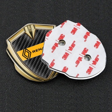 Renault Badge Self Adhesive Gold Black Carbon Modern Logo Design
