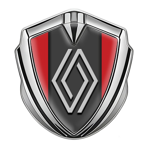 Renault Emblem Self Adhesive Silver Red Print Grey Big Logo