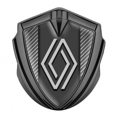 Renault Domed Emblem Badge Graphite Light Carbon Grey Big Logo