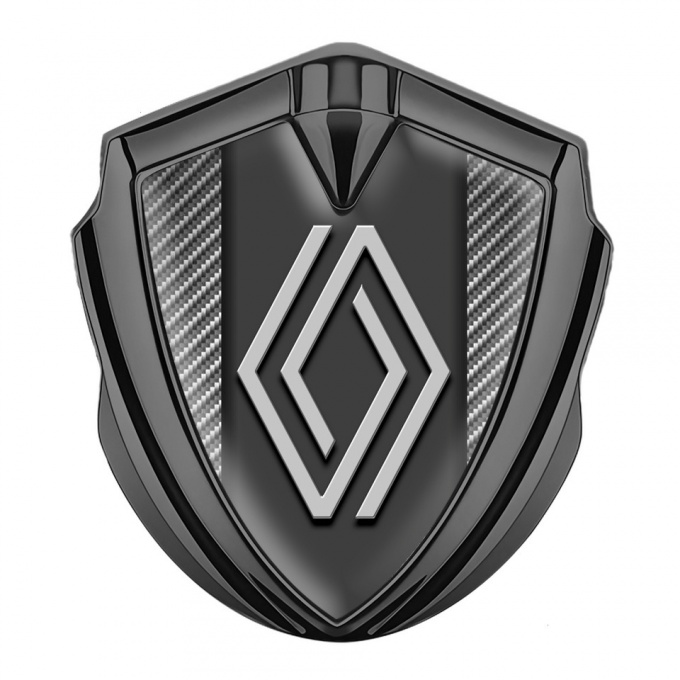 Renault Domed Emblem Badge Graphite Light Carbon Grey Big Logo