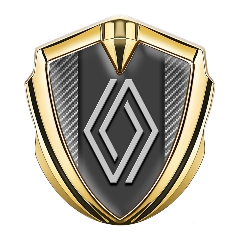 Renault Domed Emblem Badge Gold Light Carbon Grey Big Logo