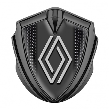 Renault Bodyside Domed Emblem Graphite Steel Grate Grey Big Logo