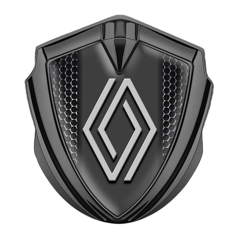Renault Bodyside Domed Emblem Graphite Steel Grate Grey Big Logo