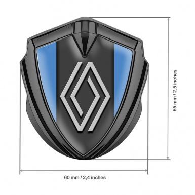 Renault Emblem Metal Badge Graphite Glacial Blue Grey Big Logo