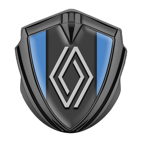 Renault Emblem Metal Badge Graphite Glacial Blue Grey Big Logo