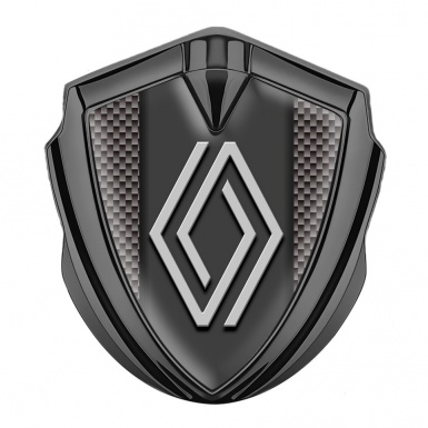 Renault Silicon Emblem Badge Graphite Grey Carbon Big Modern Logo