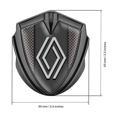 Renault Silicon Emblem Badge Graphite Grey Carbon Big Modern Logo