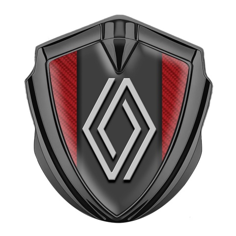 Renault Emblem Silicon Badge Graphite Red Carbon Big Modern Logo