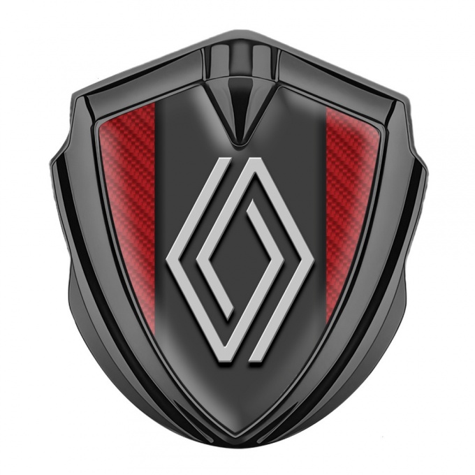 Renault Emblem Silicon Badge Graphite Red Carbon Big Modern Logo