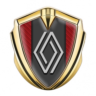 Renault Emblem Silicon Badge Gold Red Carbon Big Modern Logo