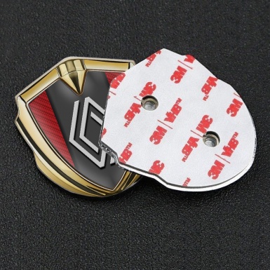 Renault Emblem Silicon Badge Gold Red Carbon Big Modern Logo