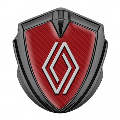 Renault Badge Self Adhesive Graphite Red Carbon Modern Logo Design