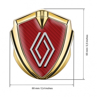 Renault Badge Self Adhesive Gold Red Carbon Modern Logo Design