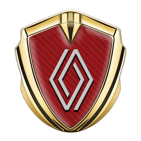 Renault Badge Self Adhesive Gold Red Carbon Modern Logo Design
