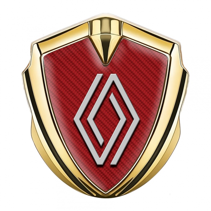 Renault Badge Self Adhesive Gold Red Carbon Modern Logo Design