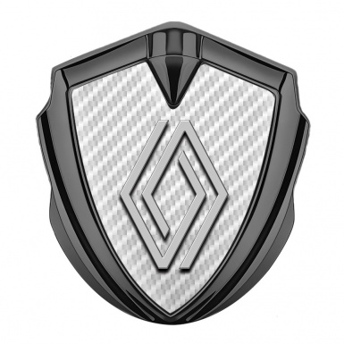 Renault Emblem Fender Badge Graphite White Carbon Modern Logo Design