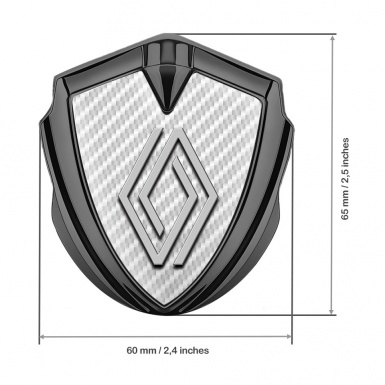 Renault Emblem Fender Badge Graphite White Carbon Modern Logo Design