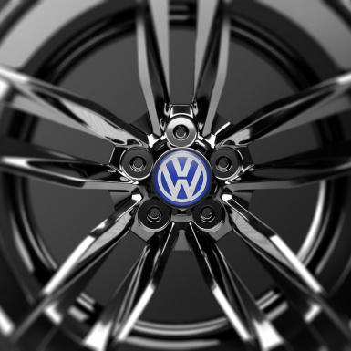 VW Volkswagen Wheel Center Cap Domed Stickers Navy Blue Classic