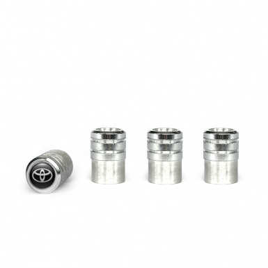 Toyota Valve Caps Aluminium 4 pcs Black 3D Logo