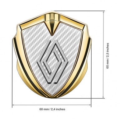 Renault Emblem Fender Badge Gold White Carbon Modern Logo Design