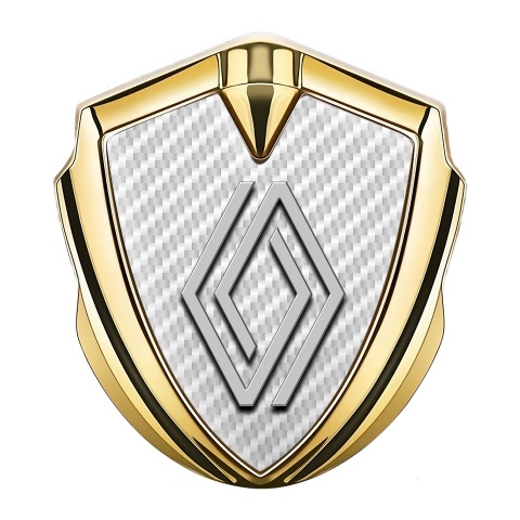 Renault Emblem Fender Badge Gold White Carbon Modern Logo Design
