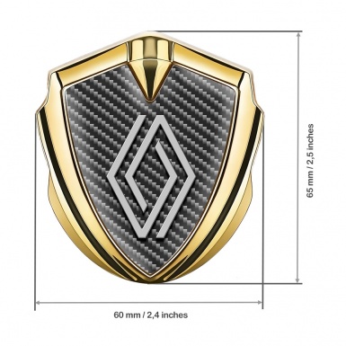 Renault Metal Emblem Self Adhesive Gold Dark Carbon Modern Logo Design
