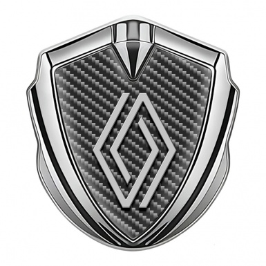 Renault Metal Emblem Self Adhesive Silver Dark Carbon Modern Logo Design