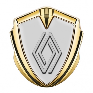 Renault Fender Emblem Badge Gold Moon Grey Modern Logo Variant