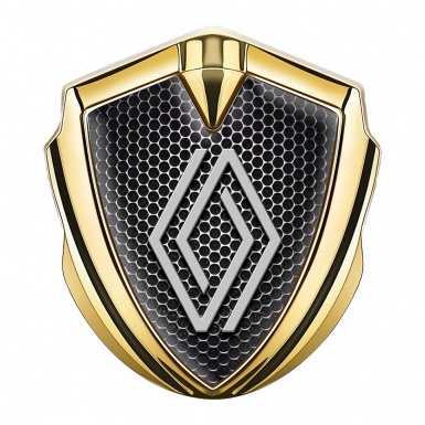 Renault Metal Emblem Badge Gold Black Grate Modern Logo Edition