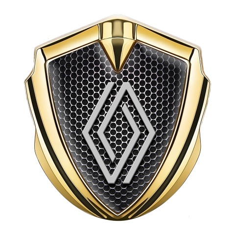 Renault Metal Emblem Badge Gold Black Grate Modern Logo Edition