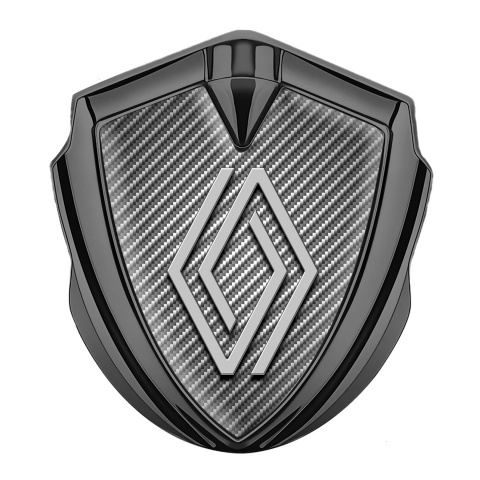 Renault Domed Emblem Badge Graphite Light Carbon Modern Logo Design